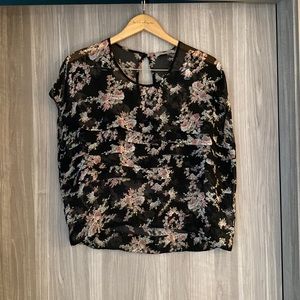 Propaganda floral print short sleeve blouse